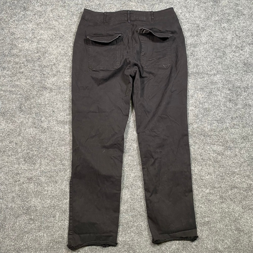 Pilcro and the Letterpress Black Utility Straight Leg Raw Hem Pants Size 28